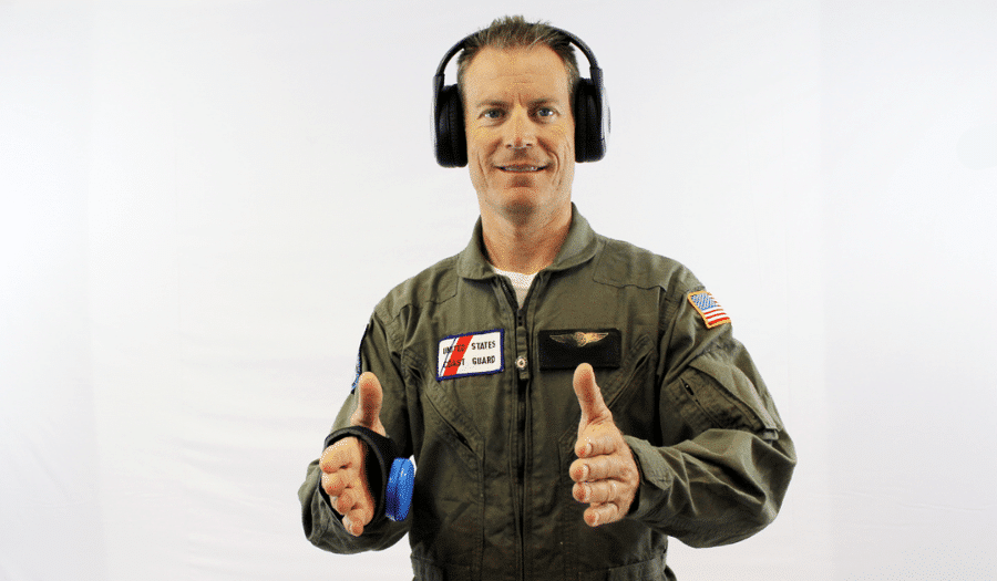 military man using im