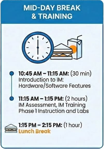 Mid-Day Break & Training Session