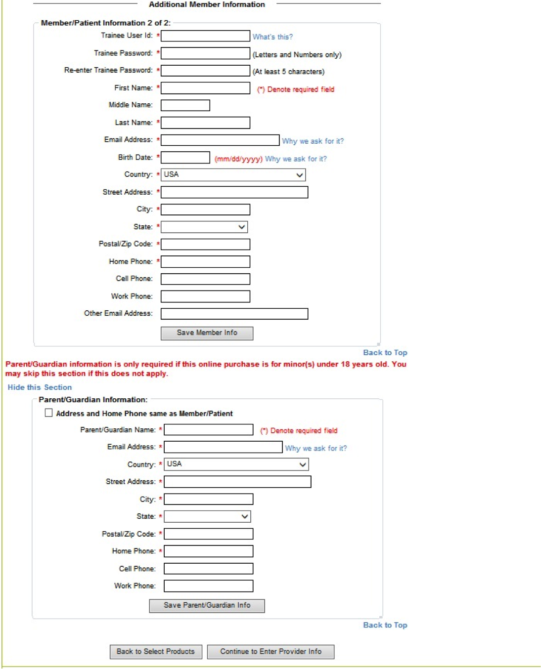 additional member info