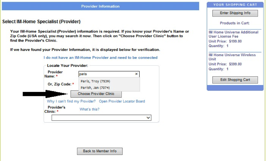 provider name